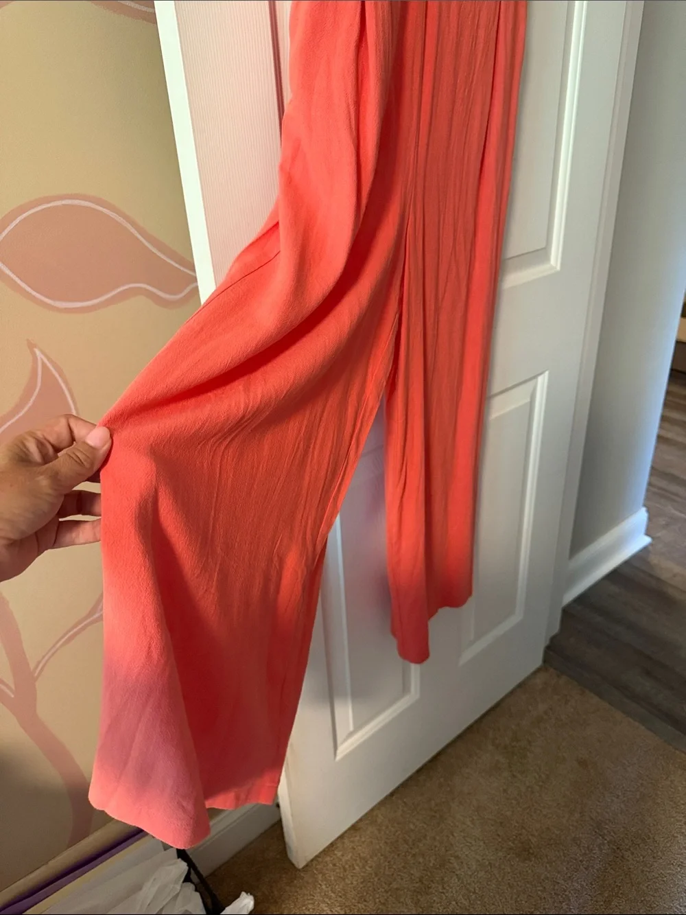 Women’s Coral V-Neck Maxi Jumpsuit